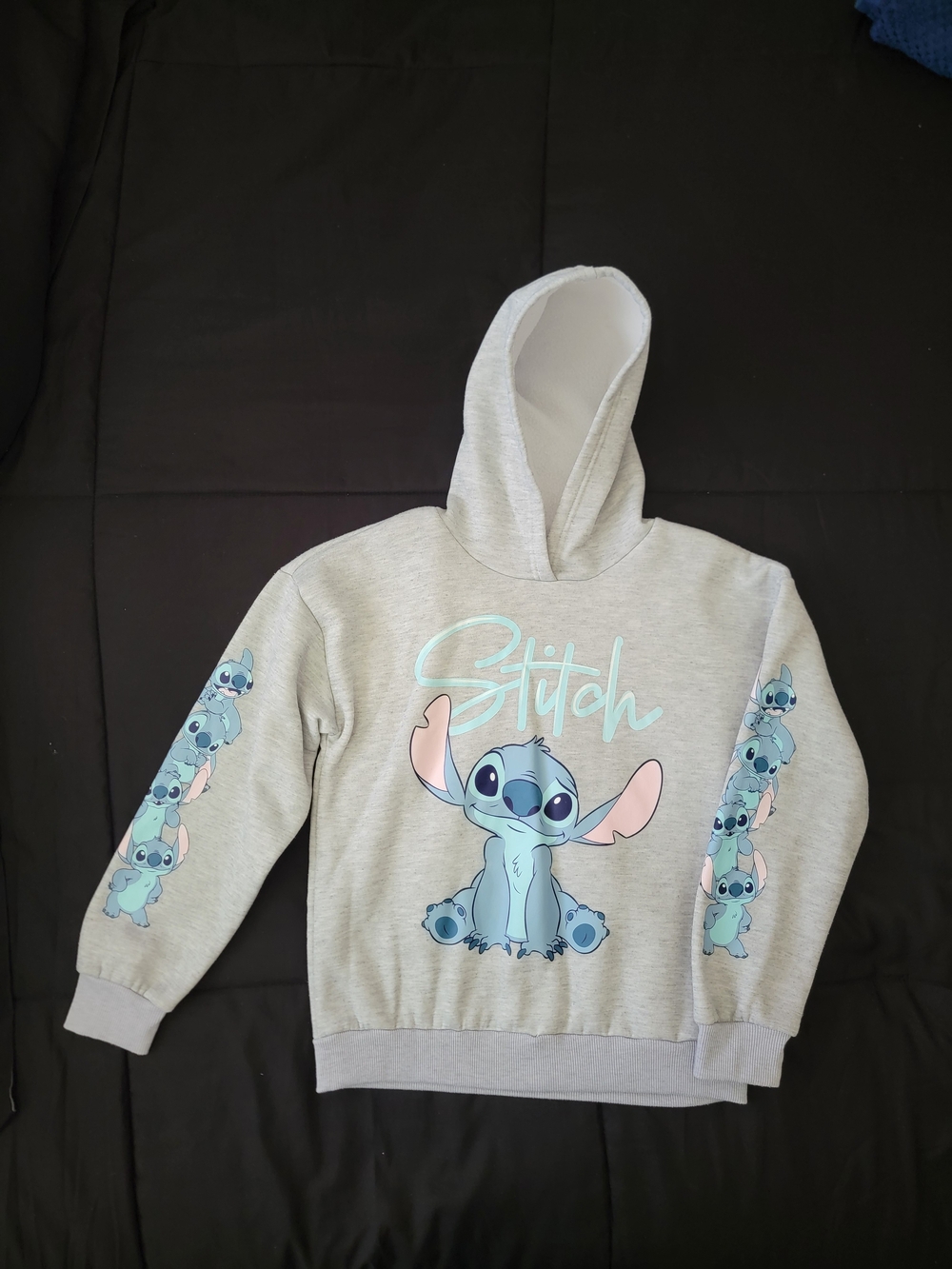 Stitch Graphic Hoodie for Kids - Light Gray
